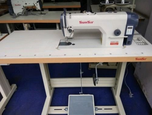 White Industrial Sewing Machine With Table