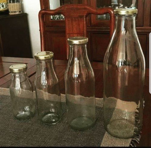 Food Grade Round Glass Milk Bottle Set