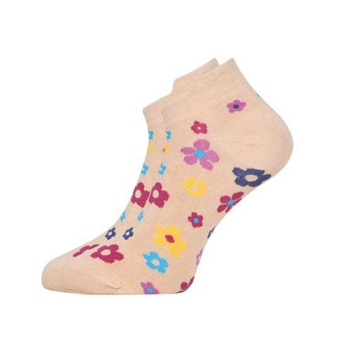 Ladies Regular Wear 2 Way Stretch Printed Lycra Ankle Socks