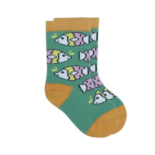 Mixed Fancy Printed Mid Calf Crew Stretchable Kids Cotton Lycra Socks