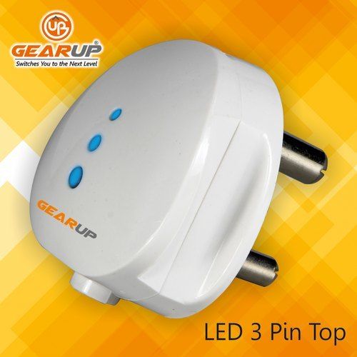 White Led Polycarbonate 3 Pin Plug For Socket