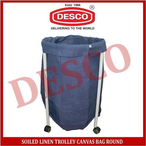 Durable Mild Steel Made Soiled Linen Trolley Canvas Bag