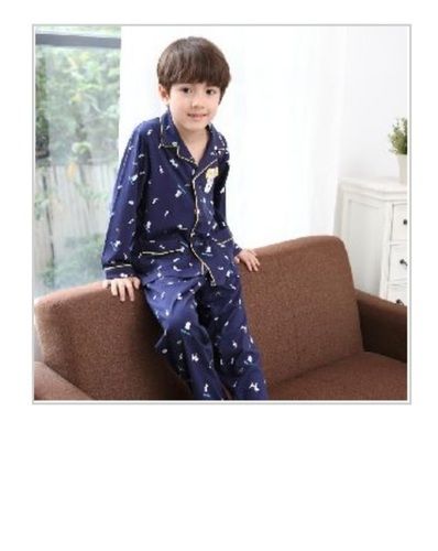 Boys Printed Pattern Blue Color Night Suit