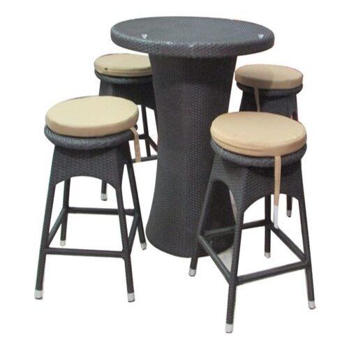 Home And Hotel Use Round Shaped Brown Outdoor Chair Table Set Application: Garden