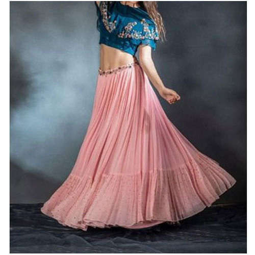 Blue & Pink Ladies Party Wear Stylish Crop Top And Skirt at Best Price in  Mumbai | Nanakchand Chhoteylal