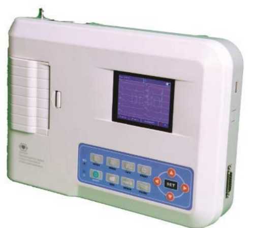 White 3 Channel Ecg Machine For Resting And Diagnostic