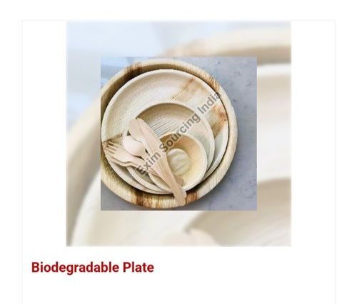Brown Color Circular Biodegradable Plate