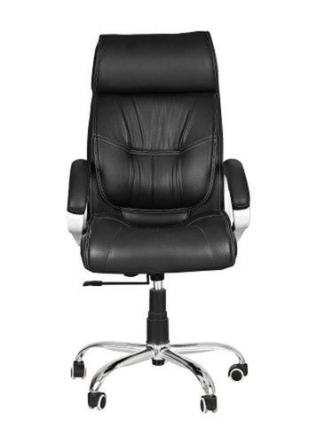 Black Fixed Padded Armrest Leather Director Revolving Office Chair