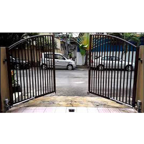 Black Mild Steel Automatic Swing Gate