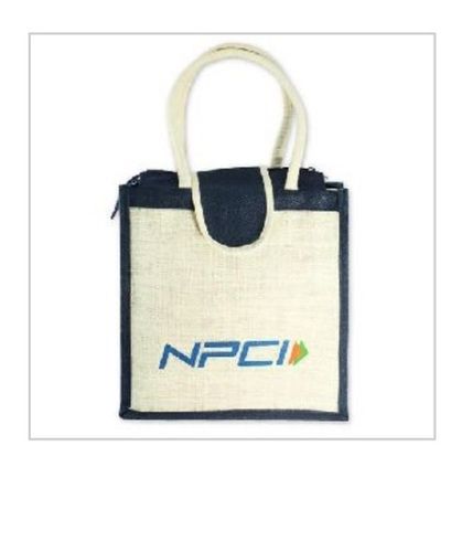 Brown Off White Color Jute Promotional Bags