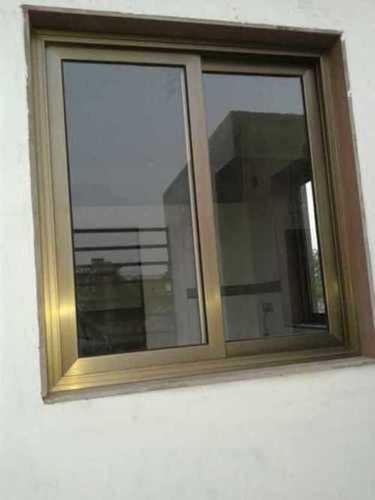 Golden Polished Outdoor Aluminium Window