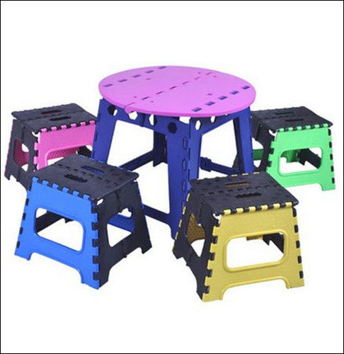 Multicolor Study Folding Chair And Table Set