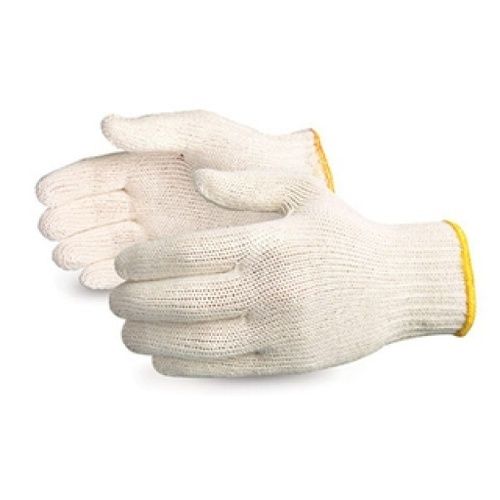 White Color Full Finger Cotton Knitted Hand Gloves