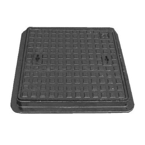 Black 18 By 18 Inch Square Shaped Cast Iron Manhole Cover