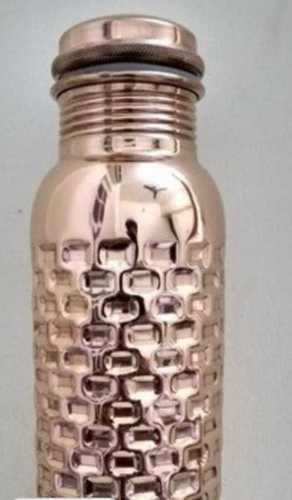 Golden Cylindrical Shape And Polished Finish Copper Bottle