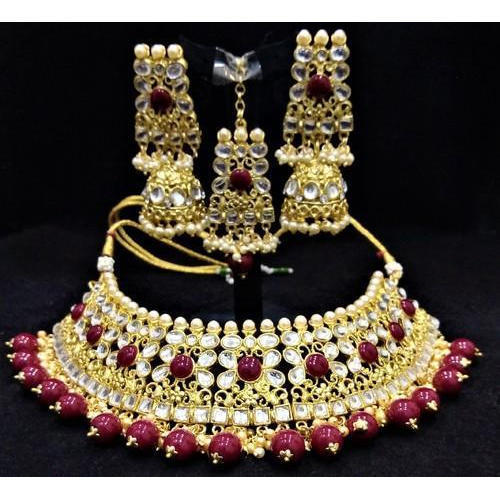 Designer Choker Kundan Pearl Necklace Set