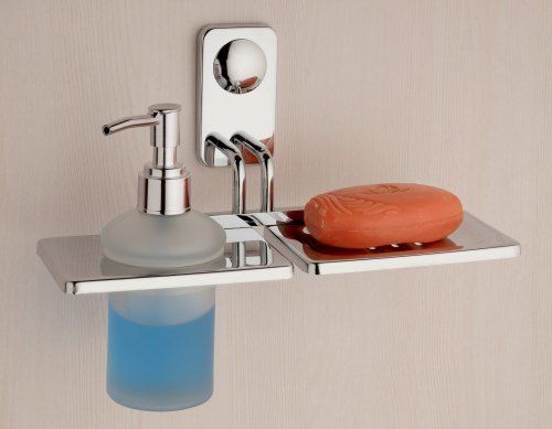 Rectangular Stainless Steel Liquid Soap Dispenser With Soap Dish