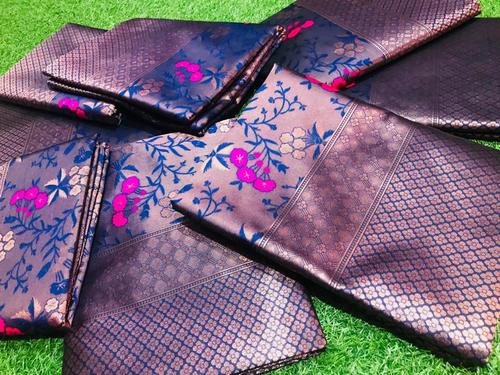 Anti Wrinkle Attractive Women Banarasi Saree - Crepe Fabric, Hand Printed Design | Various Colors Available, Glossy Finish for Gifting and Party Wear