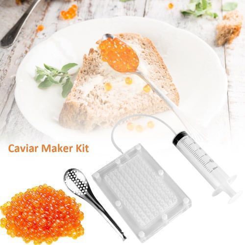 Caviar Maker Box - Acrylic Transparent Design, 5.55" X 3.94" Dimensions | Ideal For Molecular Cuisine, Quick & Easy Operation, Produces Spherified Caviar Pearls Efficiently