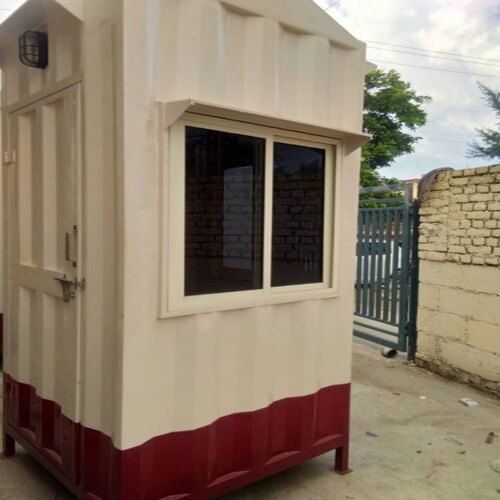 Folding Grey And Brown Color Portable Eco Friendly Mild Steel Security Cabins