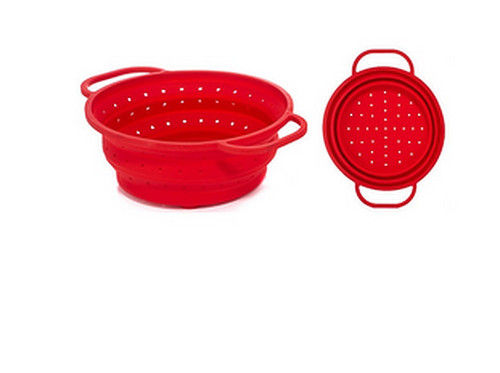 Metal Ring Reinforced Silicone Colander Application: Kitchen