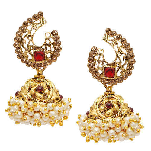 Party Wear Pearl Jhumki Earrings