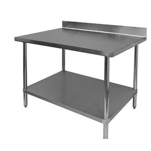 Silver Polished Surface Finishing Stainless Steel Heavy Kitchen Table