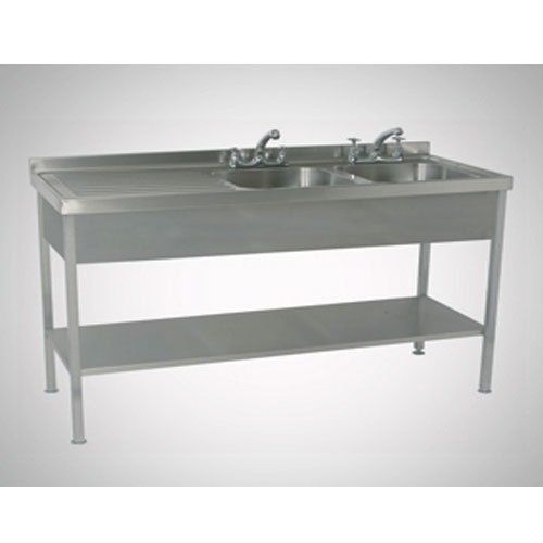 Ready To Mount Type Square Shaped Double Bowl Stainless Steel Sink
