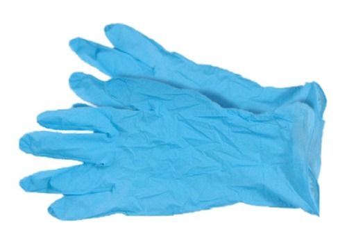 Sky Blue Nitrile Full Finger Plain Examination Gloves For Hospital And Clinical Grade: A Grade