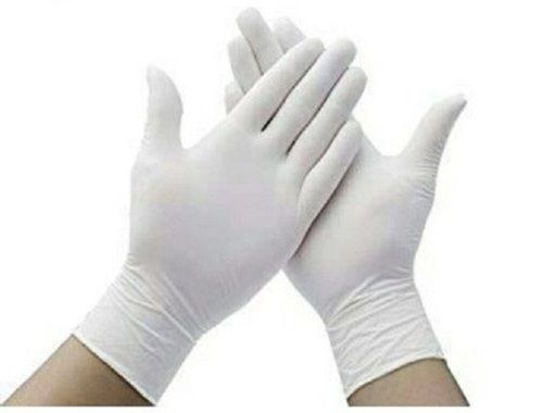 Plain White Color Non Sterile Full Finger Latex Examination Gloves For Hospital And Clinical