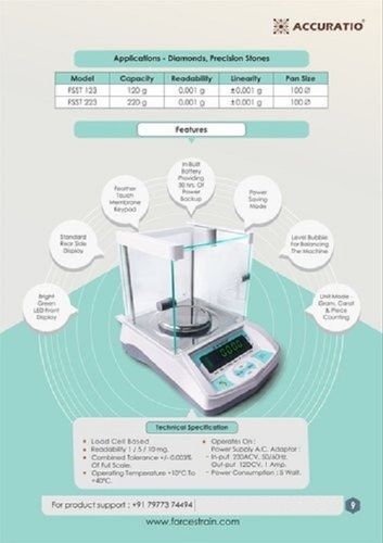 High Performance Accuratio Precision Scale Accuracy: 0.001 Gm