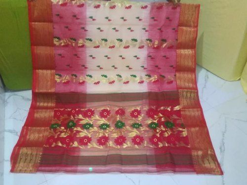 Red Ikkat Tant Benarashi Ladies Saree