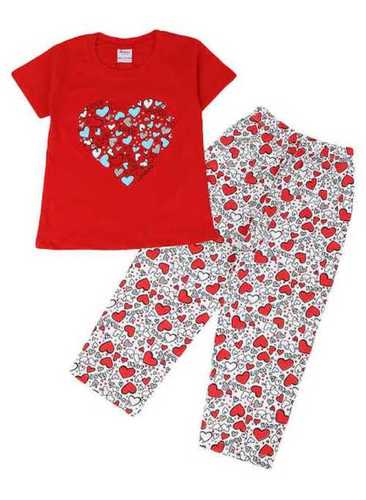 Various Kids Red Color Night Suit