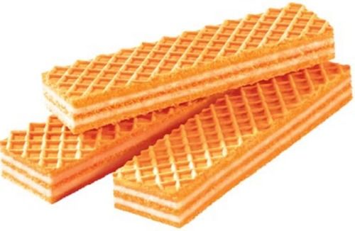 Rectangular Orange Wafer Biscuits With Mouthwatering Taste 