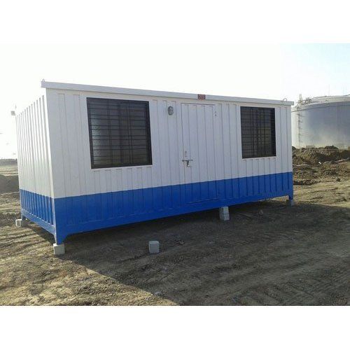 Rectangular Shaped Modular Design White And Blue Color Galvanized Iron Portable Cabin