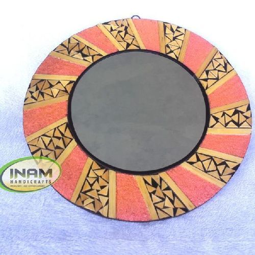 Various Colors Are Available Attractive Design Round Handmade Mirror