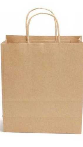 Brown And White Paper Carry Bag Size: Custom