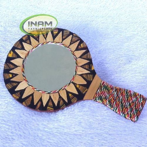 Handcrafted Makeup Mirror With Bamboo Frame