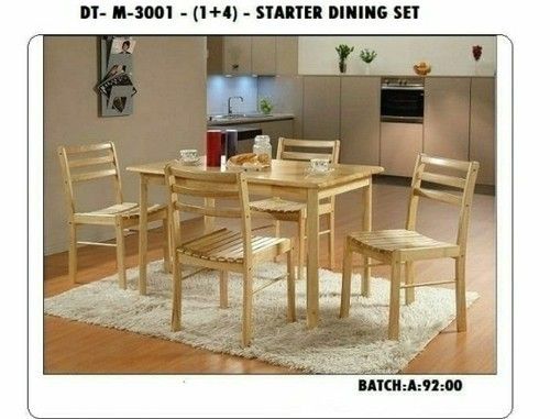 Plain Wooden Dining Table Set