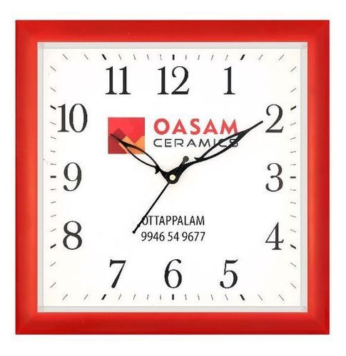 Various Colors Are Available Red Frame Corporate Gift Wall Clock