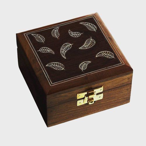 Brown Printed Wooden Box