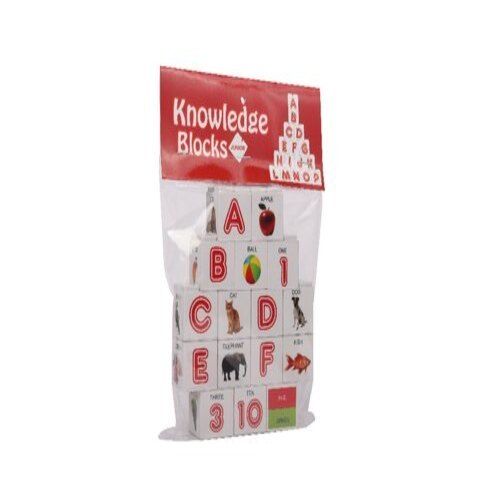 Multi Design Poly Bag Packed Plastic Material Made Multicolor Knowledge Blocks 