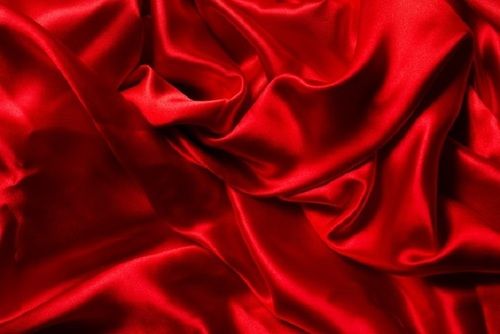 Red Color Plain Pure Silk Fabric With Bright Look