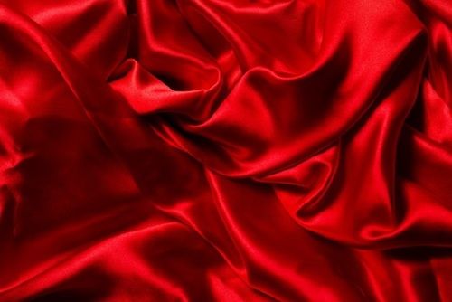 Red Color Plain Pure Silk Fabric With Bright Look Recommended Season: All