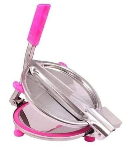 Silver And Pink Ss Puri Press With Plastic Cover Handle