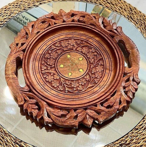 Designer Round Wooden Plate