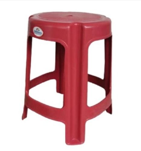 Shivnath Round Maroon Plastic Stool