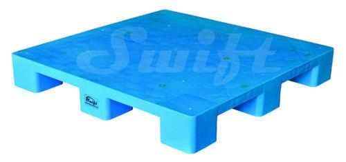 Solid Blue Flat Top 4 Way Entry Moulded Plastic Pallets Load Capacity 100 200 Kilograms Kg At 1386