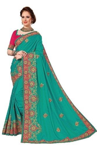 Fancy Latest Design Silk Embroidered Saree With Blouse Piece (K771)
