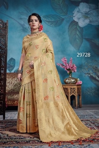 Multi-Color Festive Wear Banarasi Saree For Ladies